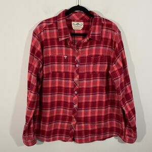 Arborwear Women's Red Tree Climbing Chagrin 8oz Heavyweight Flannel Shirt Sz 2XL